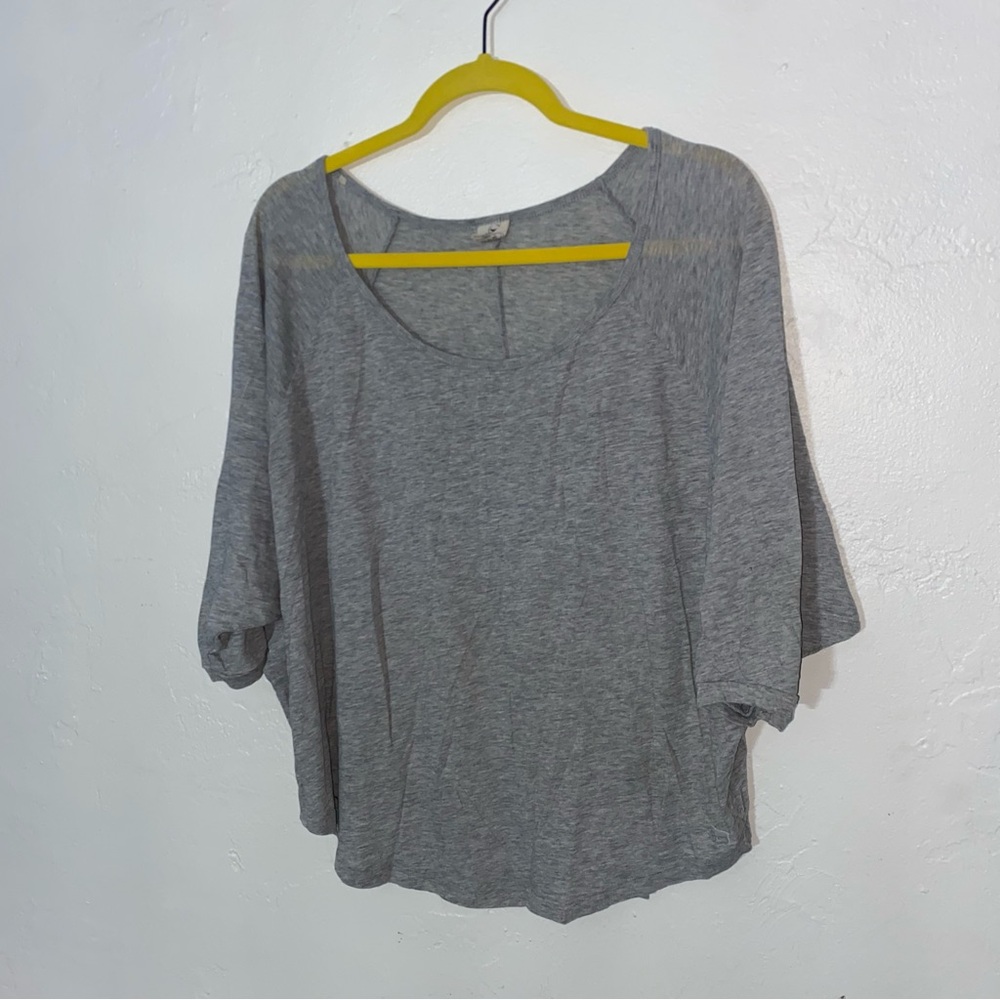 PINK Victoria’s Secret Slouchy Knit Lounge Top Shirt Oversized XS Heather Crop